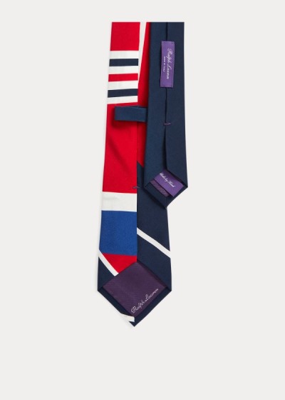 Men's Ralph Lauren Geometric-Print Silk Ties | 901786EMD